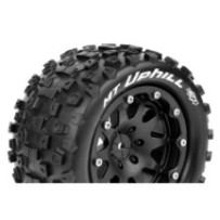 Louise RC MFT MT-UPHILL 1-10 Monster Truck Tire Set Mounted Sport Black 2.8 Bead-Lock Wheels 0 LR-T3309SB