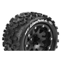 Louise RC MFT MT-UPHILL 1-10 Monster Truck Tire Set Mounted Sport Black 2.8 Bead-Lock Wheels 1/2 LR-T3309SBH