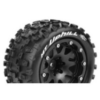 Louise RC MFT MT-UPHILL 1-10 Monster Truck Tire Set Mounted Sport Black 2.8 Bead-Lock Wheels 1/2 LR-T3309SBH