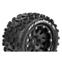 Louise RC MFT MT-UPHILL 1-10 Monster Truck Tire Set Mounted Sport Black 2.8 Bead-Lock Wheels 1/2 LR-T3309SBM