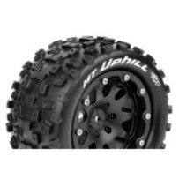 Louise RC MFT MT-UPHILL 1-10 Monster Truck Tire Set Mounted Sport Black 2.8 Bead-Lock Wheels 1/2 LR-T3309SBM
