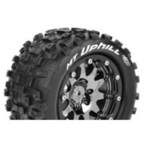 Louise RC MFT MT-UPHILL 1-10 Monster Truck Tire Set Mounted Sport Black Chrome 2.8 Bead-Lock Wheels LR-T3309SBC