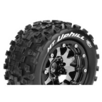 Louise RC MFT MT-UPHILL 1-10 Monster Truck Tire Set Mounted Sport Black Chrome 2.8 Bead-Lock Wheels LR-T3309SBCH