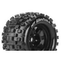 Louise RC MFT MT-UPHILL 1-8 Monster Truck Tire Set Mounted Sport Black 3.8 Bead Style Wheels 1/2 LR-T3322BH