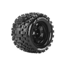 Louise RC MFT MT-UPHILL 1-8 Monster Truck Tire Set Mounted Sport Black 3.8 Bead Style Wheels 1/2 LR-T3322BH