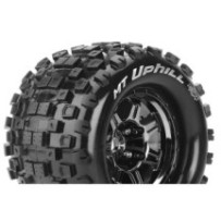 Louise RC MFT MT-UPHILL 1-8 Monster Truck Tire Set Mounted Sport Black Chrome 3.8 Bead Style Wheels LR-T3322BC