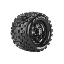 Louise RC MFT MT-UPHILL 1-8 Monster Truck Tire Set Mounted Sport Black Chrome 3.8 Bead Style Wheels LR-T3322BC