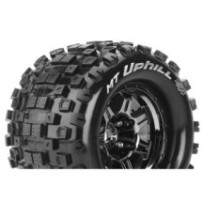 Louise RC MFT MT-UPHILL 1-8 Monster Truck Tire Set Mounted Sport Black Chrome 3.8 Bead Style Wheels LR-T3322BCH