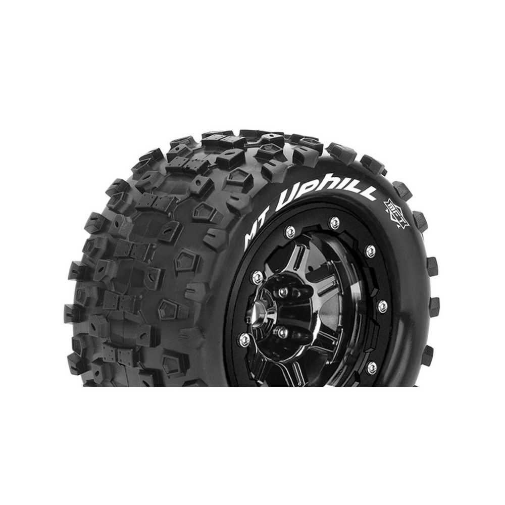 Louise RC MFT MT-UPHILL Tire Set for Maxx Mounted Sport Black Chrome 3.8 Bead-Lock Wheels 1/2 LR-T3330SBC