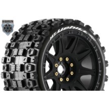 Louise RC MFT MT-UPHILL speed 1-8 Monster Truck Tire Set Mounted Soft Black Wheels LR-T3354SB