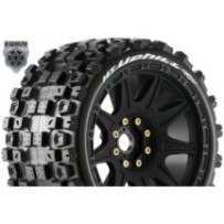 Louise RC MFT MT-UPHILL speed 1-8 Monster Truck Tire Set Mounted Soft Black Wheels LR-T3354SB