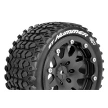 Louise RC MFT ST-HUMMER 1-10 Monster Truck Tire Set Mounted Sport Black 2.8 Bead-Lock Wheels 0 LR-T3314SB