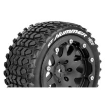 Louise RC MFT ST-HUMMER 1-10 Monster Truck Tire Set Mounted Sport Black 2.8 Bead-Lock Wheels 1/2 LR-T3314SBM