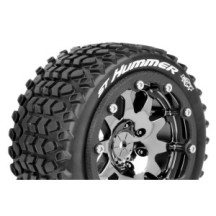 Louise RC MFT ST-HUMMER 1-10 Monster Truck Tire Set Mounted Sport Black Chrome 2.8 Bead-Lock Wheels LR-T3314SBC