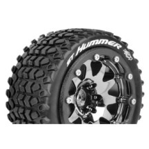 Louise RC MFT ST-HUMMER 1-10 Monster Truck Tire Set Mounted Sport Black Chrome 2.8 Bead-Lock Wheels LR-T3314SBCH