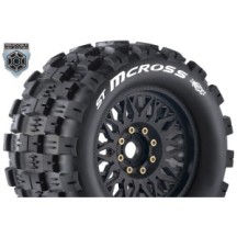 Louise RC MFT ST-MCROSS 1-8 Stadium Truck Tire Set Mounted Sport Black Wheels LR-T3327X