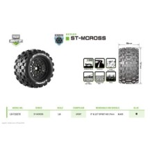 Louise RC MFT ST-MCROSS 1-8 Stadium Truck Tire Set Mounted Sport Black Wheels LR-T3327X