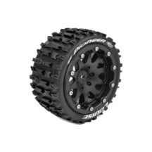 Ruedas montadas MFT ST-PIONEER 1/10 negras Louise RC LR-T3312SB