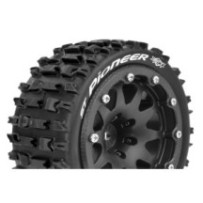 Louise RC MFT ST-PIONEER 1-10 Monster Truck Tire Set Mounted Sport Black 2.8 Bead-Lock Wheels 1/2 LR-T3312SBH