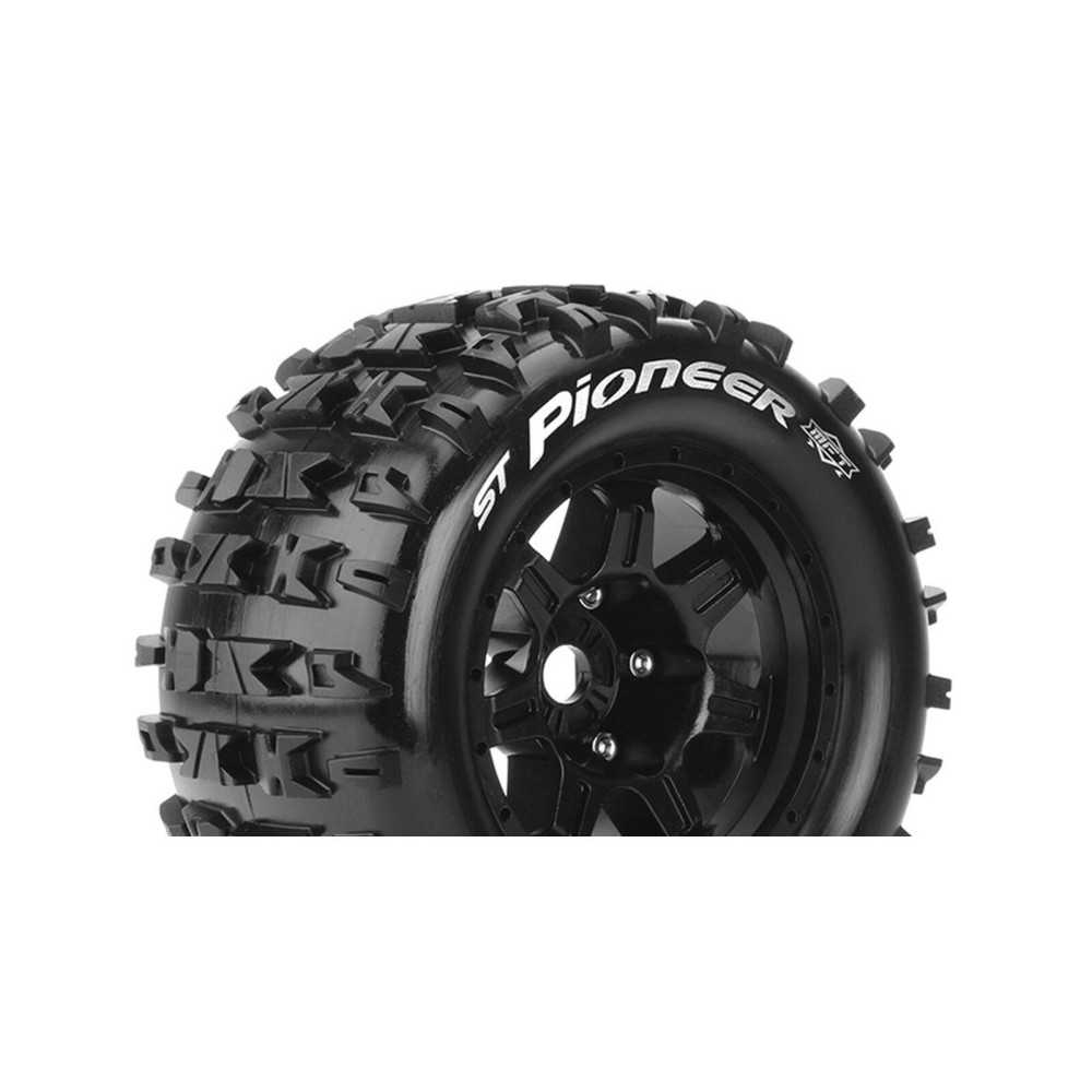 Louise RC MFT ST-PIONEER 1-8 Stadium Truck Tire Set Mounted Sport Black 3.8 Bead Style Wheels 0 LR-T3325B
