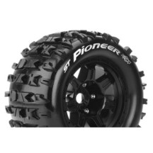 Louise RC MFT ST-PIONEER 1-8 Stadium Truck Tire Set Mounted Sport Black 3.8 Bead Style Wheels 1/2 LR-T3325BH