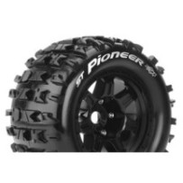 Louise RC MFT ST-PIONEER 1-8 Stadium Truck Tire Set Mounted Sport Black 3.8 Bead Style Wheels 1/2 LR-T3325BH