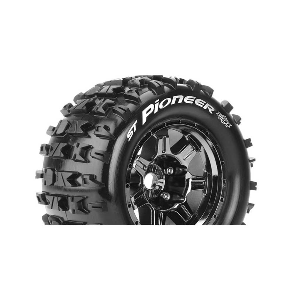 Louise RC MFT ST-PIONEER 1-8 Stadium Truck Tire Set Mounted Sport Black Chrome 3.8 Bead Style Wheels LR-T3325BC Louise RC MFT ST-PIONEER 1-8 Stadium Truck Tire Set Mounted Sport Black Chrome 3.8 Bead Style Wheels LR-T3325BC