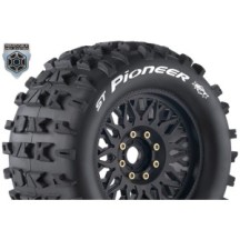 Louise RC MFT ST-PIONEER 1-8 Stadium Truck Tire Set Mounted Sport Black Wheels LR-T3325X
