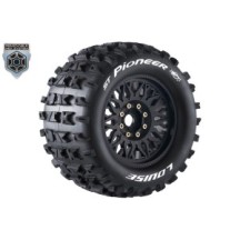 Louise RC MFT ST-PIONEER 1-8 Stadium Truck Tire Set Mounted Sport Black Wheels LR-T3325X