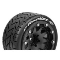 Louise RC MFT ST-ROCKET 1-10 Monster Truck Tire Set Mounted Sport Black 2.8 Bead-Lock Wheels 1/2 LR-T3311SBH