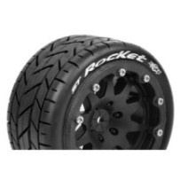 Louise RC MFT ST-ROCKET 1-10 Monster Truck Tire Set Mounted Sport Black 2.8 Bead-Lock Wheels 1/2 LR-T3311SBM
