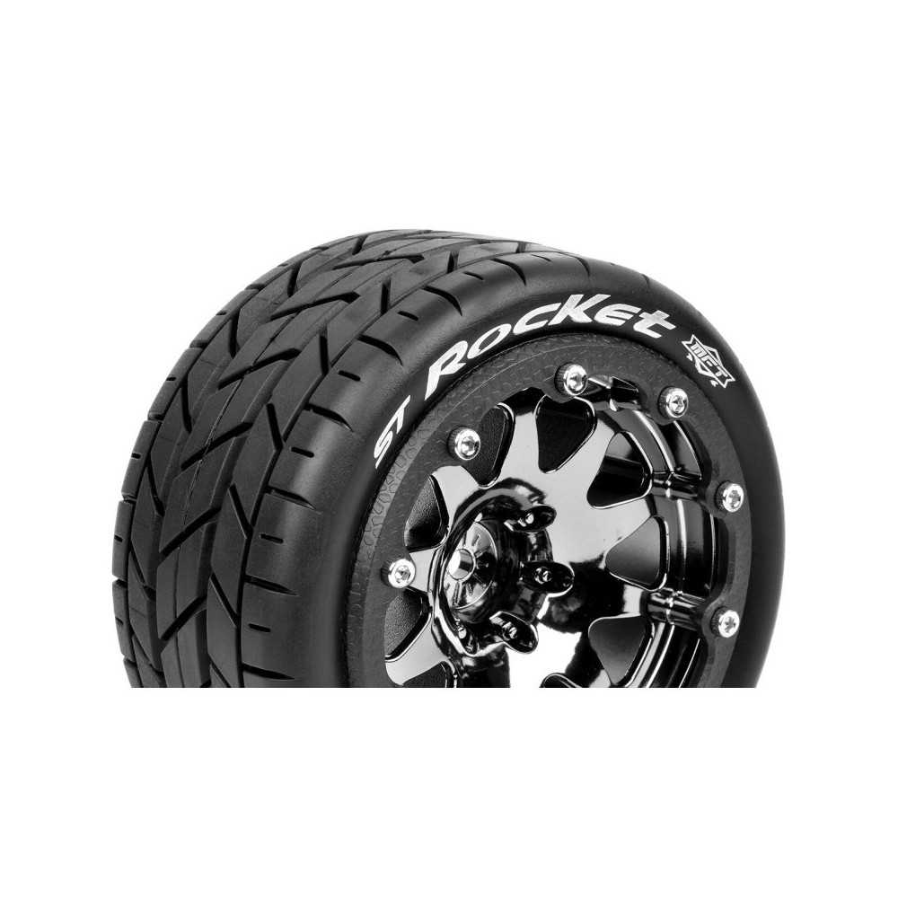 Louise RC MFT ST-ROCKET 1-10 Monster Truck Tire Set Mounted Sport Black Chrome 2.8 Bead-Lock Wheels LR-T3311SBCH Louise RC MFT ST-ROCKET 1-10 Monster Truck Tire Set Mounted Sport Black Chrome 2.8 Bead-Lock Wheels LR-T3311SBCH
