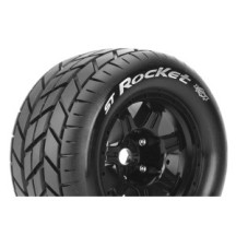 Louise RC MFT ST-ROCKET 1-8 Stadium Truck Tire Set Mounted Sport Black 3.8 Bead Style Wheels 0 LR-T3324B