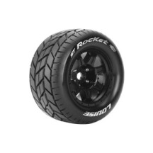 Louise RC MFT ST-ROCKET 1-8 Stadium Truck Tire Set Mounted Sport Black 3.8 Bead Style Wheels 1/2 LR-T3324BH