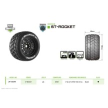 Louise RC MFT ST-ROCKET 1-8 Stadium Truck Tire Set Mounted Sport LR-T3324X