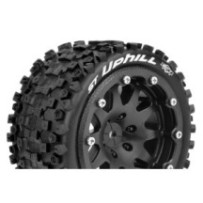 Louise RC MFT ST-UPHILL 1-10 Monster Truck Tire Set Mounted Sport Black 2.8 Bead-Lock Wheels 0 LR-T3313SB