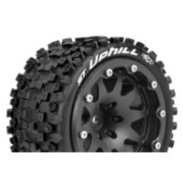 Louise RC MFT ST-UPHILL 1-10 Monster Truck Tire Set Mounted Sport Black 2.8 Bead-Lock Wheels 1/2 LR-T3313SBH