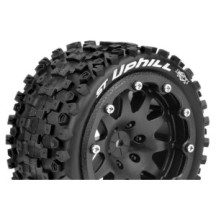 Louise RC MFT ST-UPHILL 1-10 Monster Truck Tire Set Mounted Sport Black 2.8 Bead-Lock Wheels 1/2 LR-T3313SBM