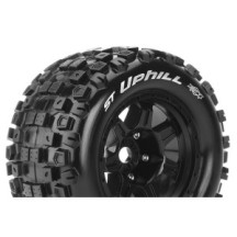 Louise RC MFT ST-UPHILL 1-8 Stadium Truck Tire Set Mounted Sport Black 3.8 Bead Style Wheels 0 LR-T3326B