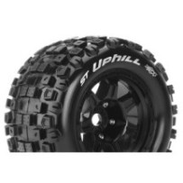 Louise RC MFT ST-UPHILL 1-8 Stadium Truck Tire Set Mounted Sport Black 3.8 Bead Style Wheels 0 LR-T3326B