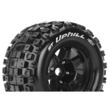 Louise RC MFT ST-UPHILL 1-8 Stadium Truck Tire Set Mounted Sport Black 3.8 Bead Style Wheels 1/2 LR-T3326BH