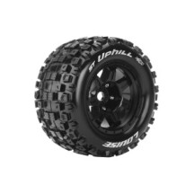 Louise RC MFT ST-UPHILL 1-8 Stadium Truck Tire Set Mounted Sport Black 3.8 Bead Style Wheels 1/2 LR-T3326BH