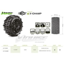 Louise RC MFT X-CHAMP ARRMA Kraton 8S Mounted Sport Black wheels Hex 24mm LR-T3349BM