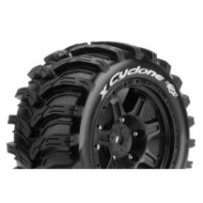 Louise RC MFT X-CYCLONE KRATON 8S Serie Tire Set Mounted Sport Black Wheels Hex 24mm LR-T3298BM