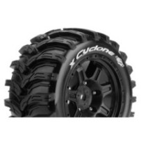 Louise RC MFT X-CYCLONE Tire Set for X-Maxx Mounted Sport Black Wheels Hex 24mm LR-T3298B