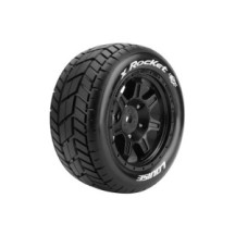 Louise RC MFT X-ROCKET KRATON 8S Serie Tire Set Mounted Sport Black Wheels Hex 24mm LR-T3295BM