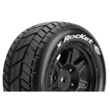 Louise RC MFT X-ROCKET Tire Set for X-Maxx Mounted Sport Black Wheels Hex 24mm LR-T3295B