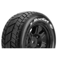 Louise RC MFT X-ROCKET Tire Set for X-Maxx Mounted Sport Black Wheels Hex 24mm LR-T3295B