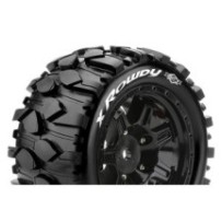 Louise RC MFT X-ROWDY ARRMA Kraton 8S Mounted Sport Black wheels Hex 24mm LR-T3351BM