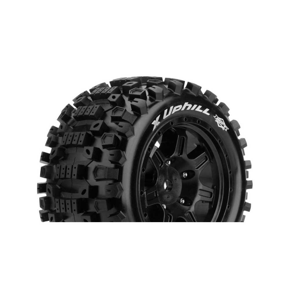 Louise RC MFT X-UPHILL KRATON 8S Serie Tire Set Mounted Sport Black Wheels Hex 24mm LR-T3297BM